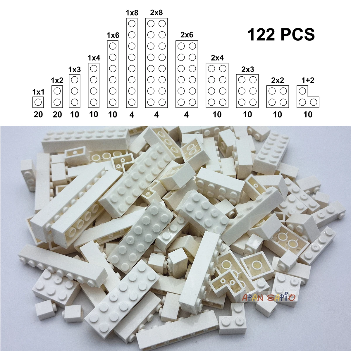122 stücke Dicke Zahlen Ziegel 12 Größe DIY Bausteine Pädagogisches Kreative Größe Kompatibel Mit 3001 Kunststoff Spielzeug für Kinder