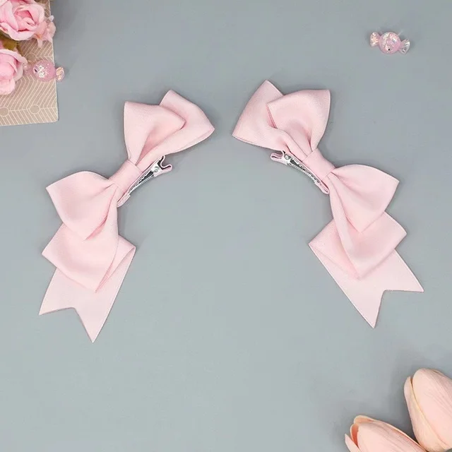 Kawaii ręcznie robiona kokardka spinka do włosów Anime Lolita szpilka Cosplay nakrycie głowy JK jednolite akcesoria do włosów prezenty bożonarodzeniowe