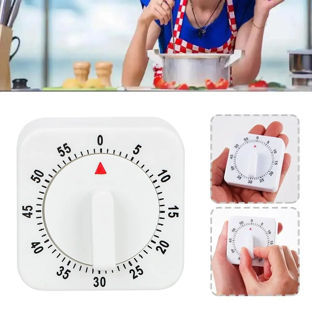 1 Pcs 60Minutes Square Mechanical Kitchen Timer Countdown Alarm Reminder Cooking Tools Home Kitchen Accessories ﻿