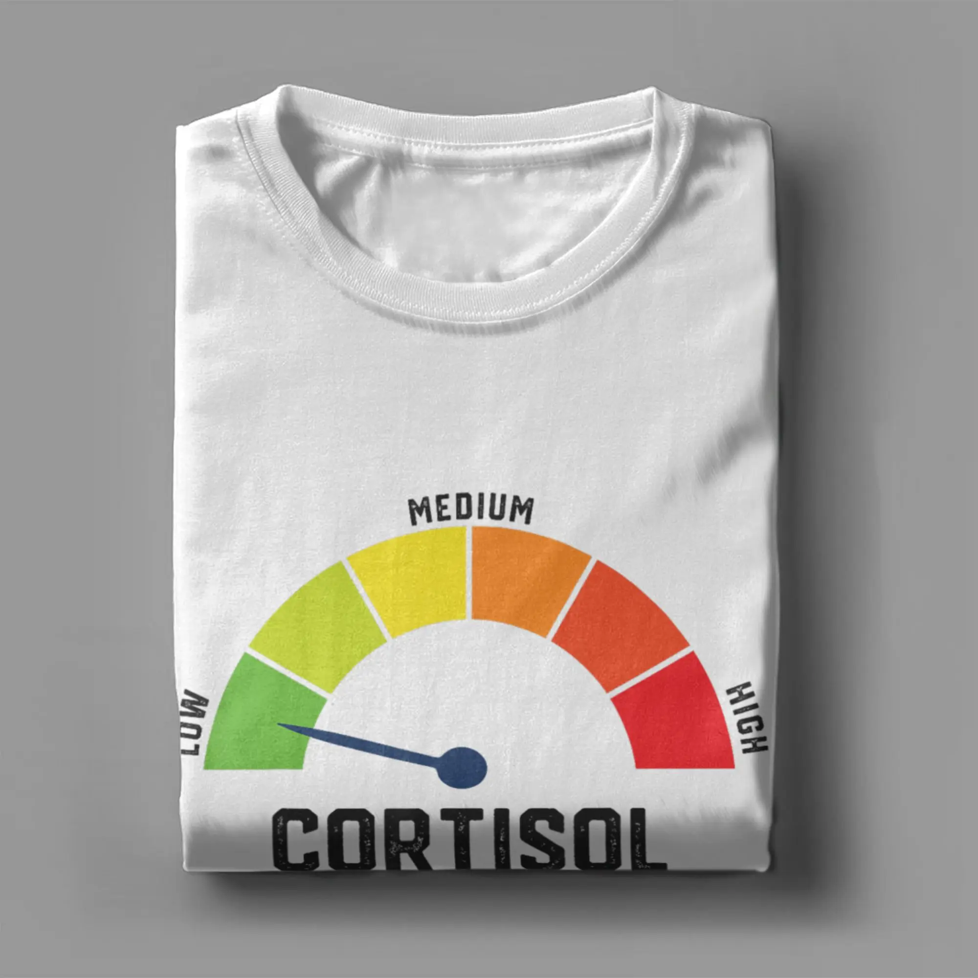 Cool Low Cortisol Levels v Meme T-Shirts pour hommes, col rond, en pur coton, à manches courtes, vêtements graphiques