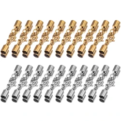 5pcs Stainless Steel Leather Cord End Caps with Lobster Clasp Connectors for DIY Crafts Jewelry Making,1.5MM-10MM