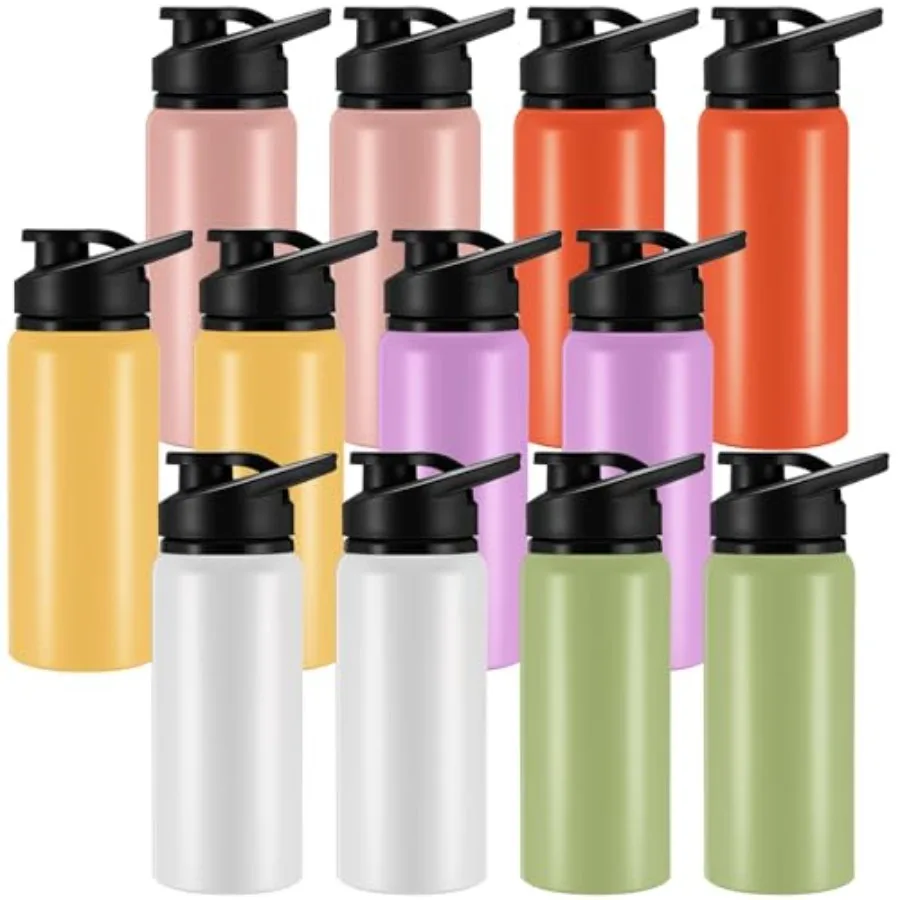 

Pack Aluminum Water Bottle Bulk Reusable Water Bottle, Lightweight Easy Carry Leakproof with Snap Lid Travel Bottles, for Gym O