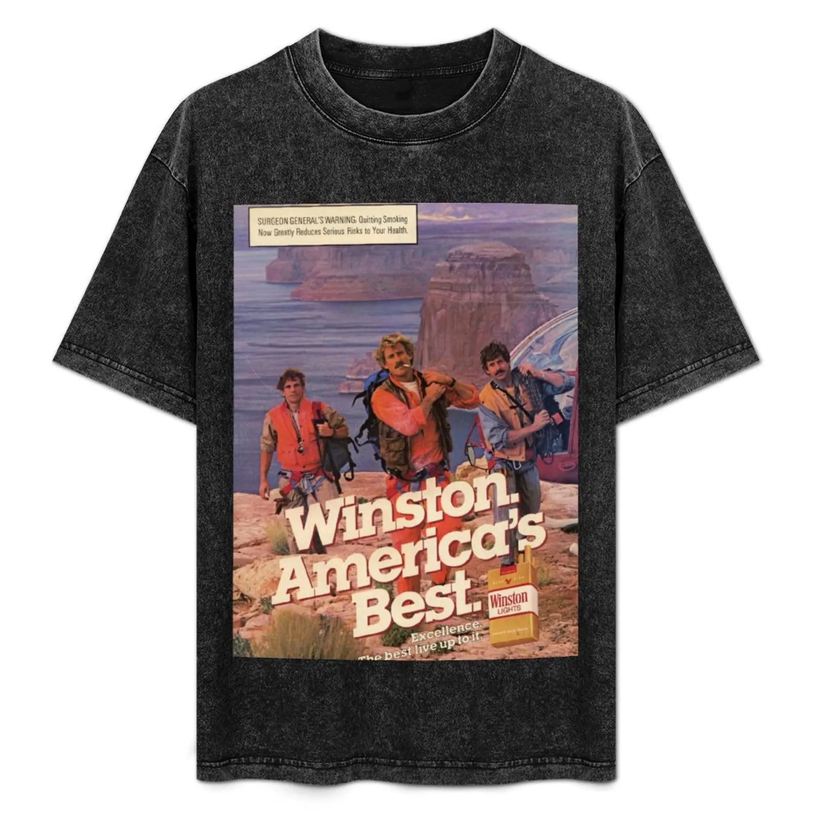 

Winston: America's Best. Vintage Cigarette Advertisement Country T-Shirt Casual Simple Design Short Sleeve Shirt