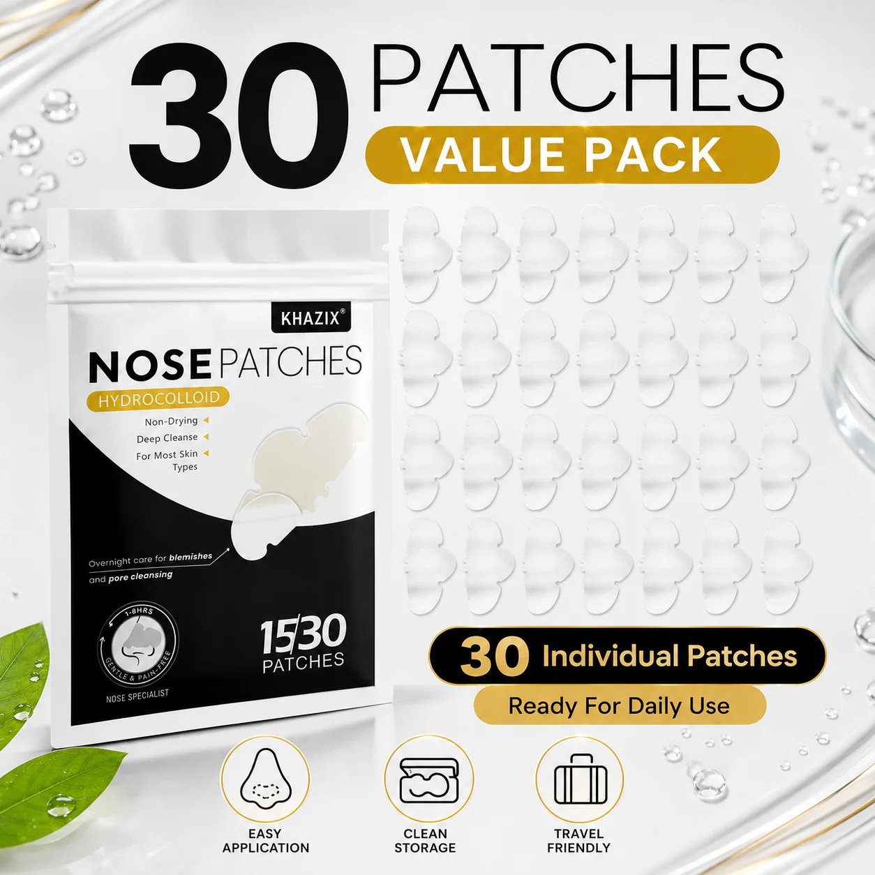 30pcs Nose Patch, Deeply Cleansing And Rejuvenating Nose Skin, Unclogging Pores, For Smooth And Clear Nose Skin