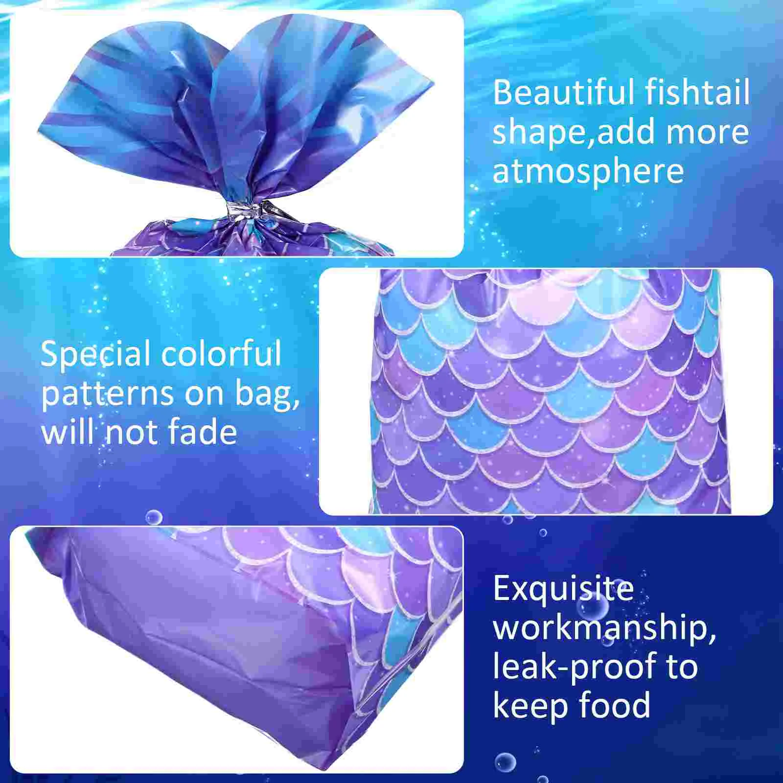 100 Pcs Mermaid Candy Bags Mermaid Goodie Bags Mermaid Gift Bags For Baby Shower Birthday Party Girls