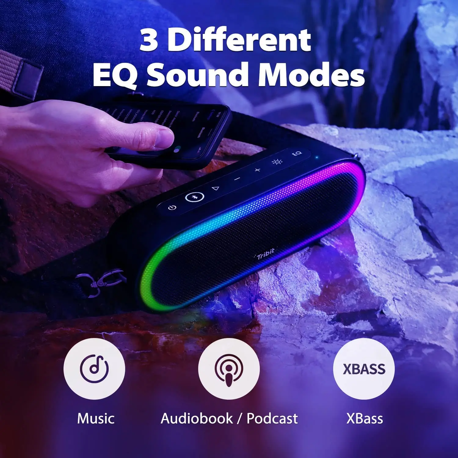 Tribit 30W Outdoor Portable Speaker IPX7 Waterproof Loud Bass Titanium Drivers LED Light view 4
