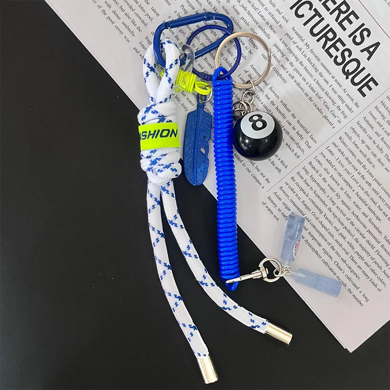 Dopamine Color Braided Rope Pendant Handmade Diy Badminton Racket Cute Toy Key Chain Pendant Ladies Bag Mobile Phone Pendant