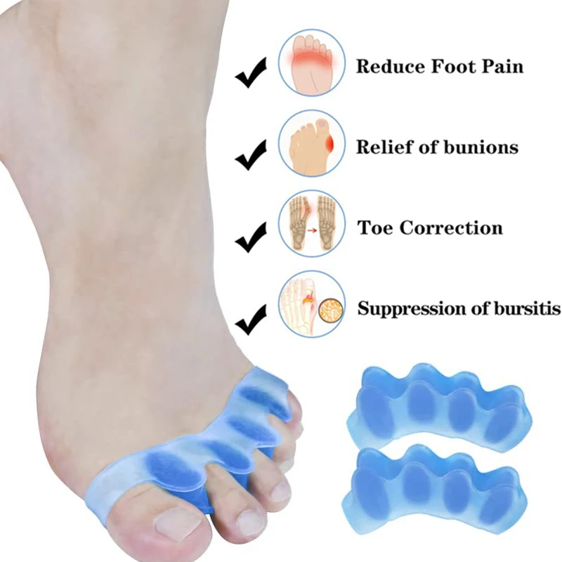 2pcs=1pair New Protective Toes Separator Suitable Bunion Corrector Material Soft Gel Straightener Spacers Stretchers Care Tool