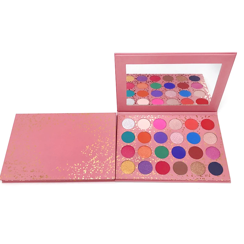 Custom Logo Pink Eye Shadow Palette  20 Colors Shadow Pallet Glitter Shimmer Makeup Pigment Matte Eyeshadow