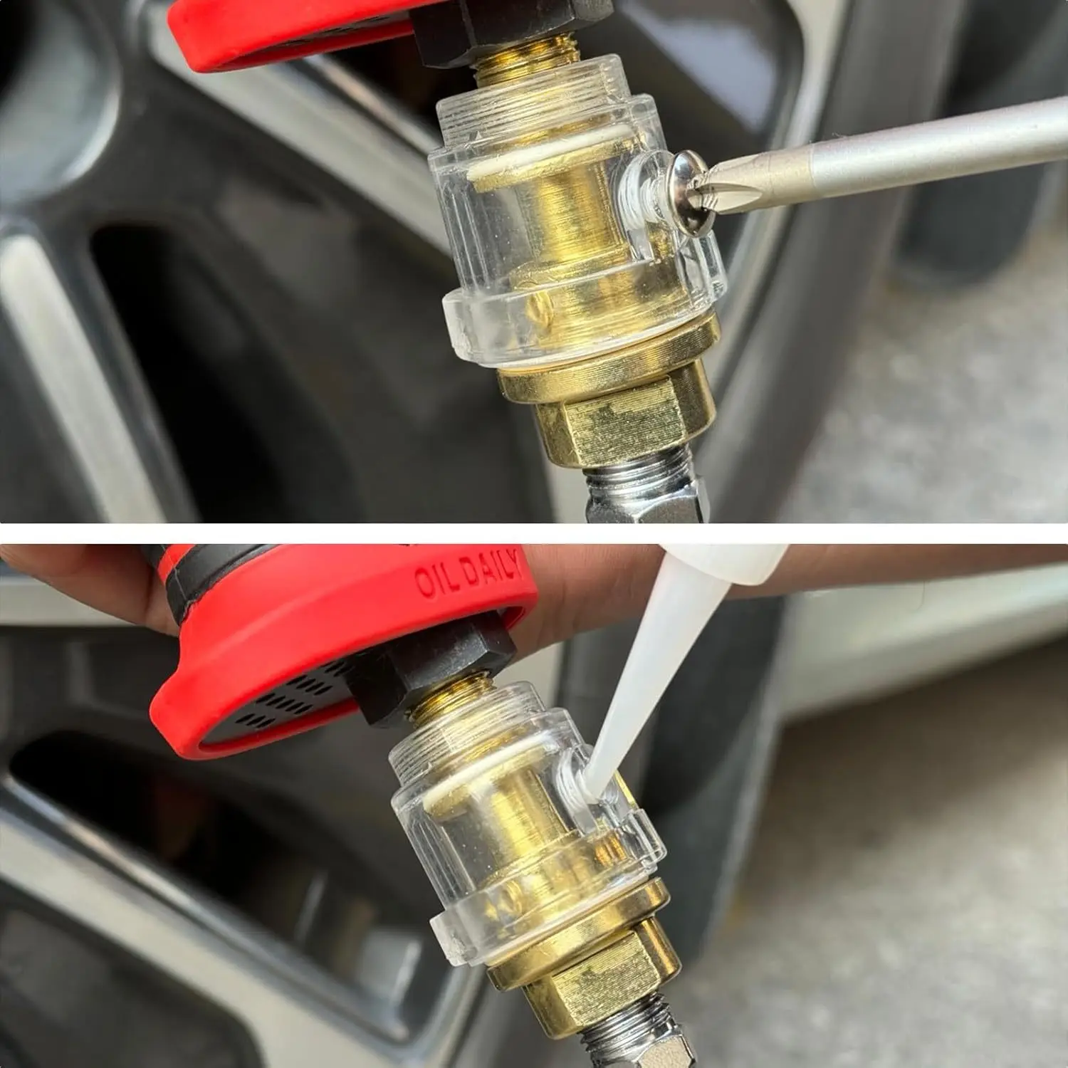 for Pneumatic Tool & Air Compressor Pipe Repair 1/4"NPT Mini In-Line Oiler Lubricator