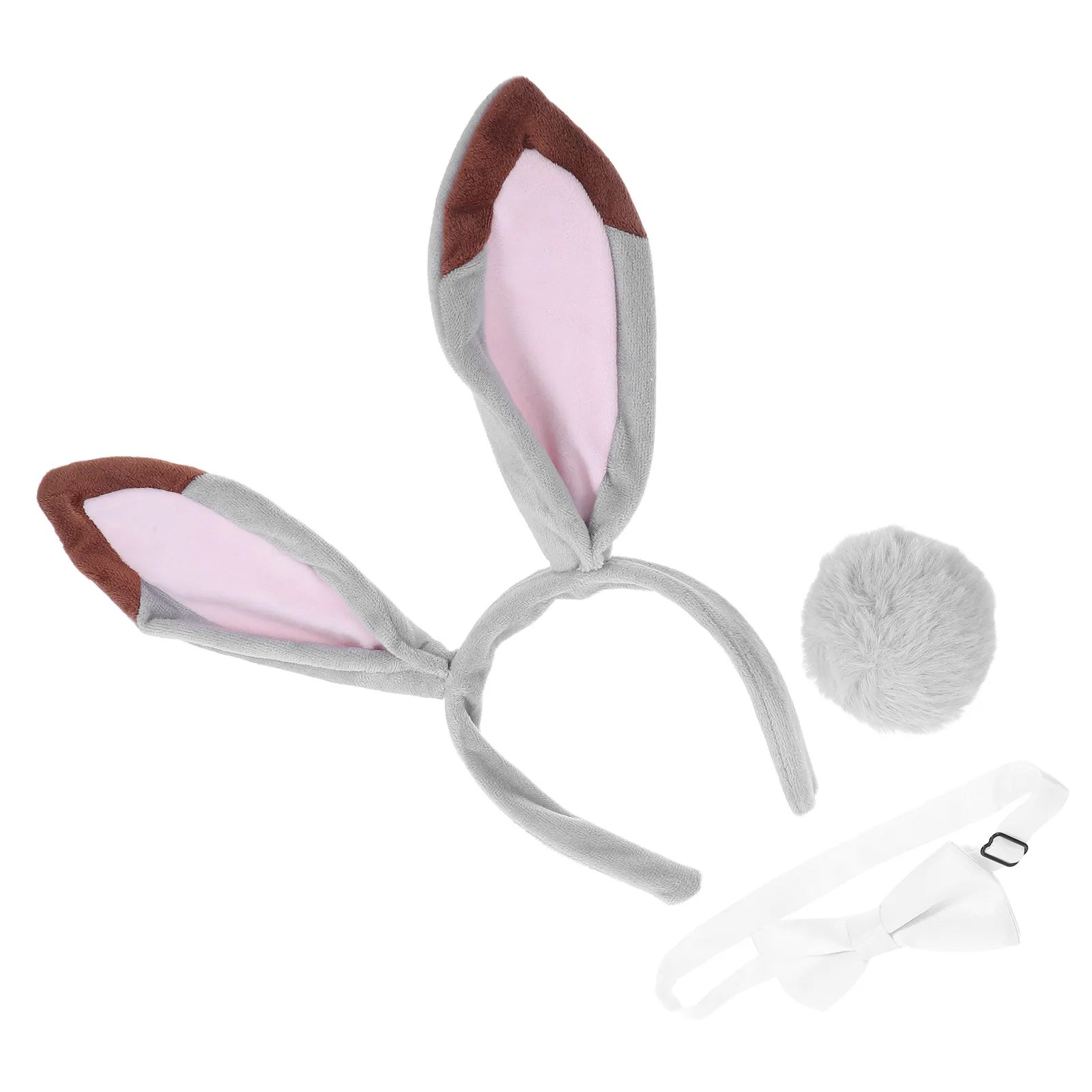 3 Pcs Bunny Dress up Headband Ears Headpiece Headbands Easter Headwear Cosplay Tail