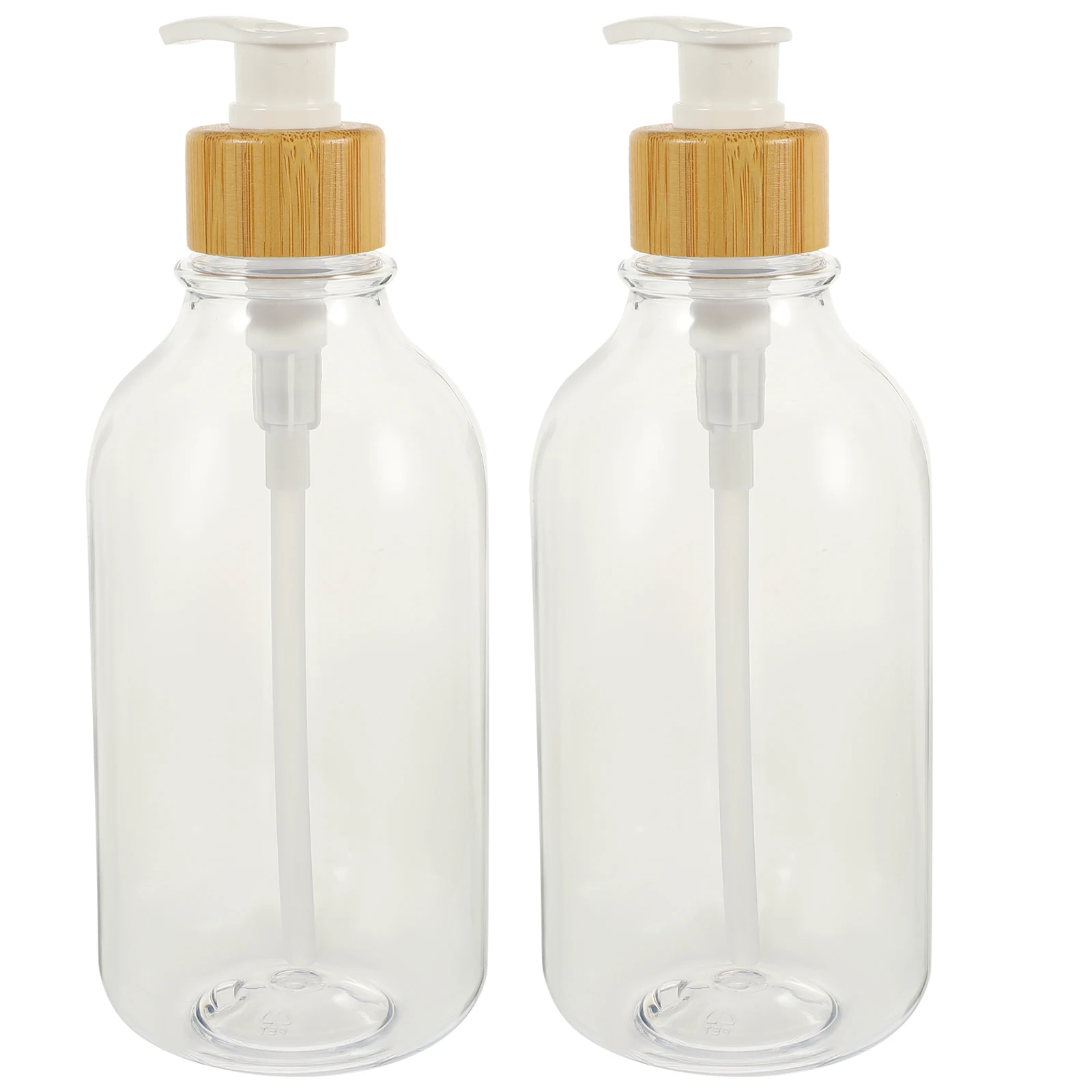 

16Oz 500Ml Simple Bamboo Soap Pump Dispenser Liquid Bottle For Hand Soap Shampoo Bathroom Kitchen Refillable Reusable
