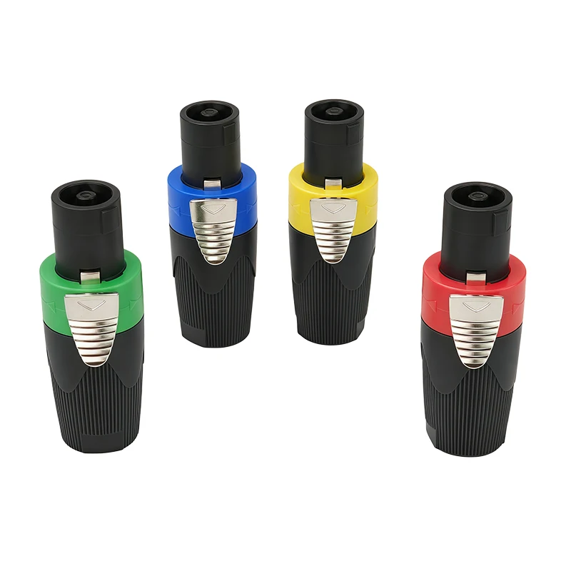 1PCS NL4 Type 4 Pin Female Speaker Cable Connector Twist Lock Screw Terminal for PA Amplifier Subwoofer Stage Audio Equipment