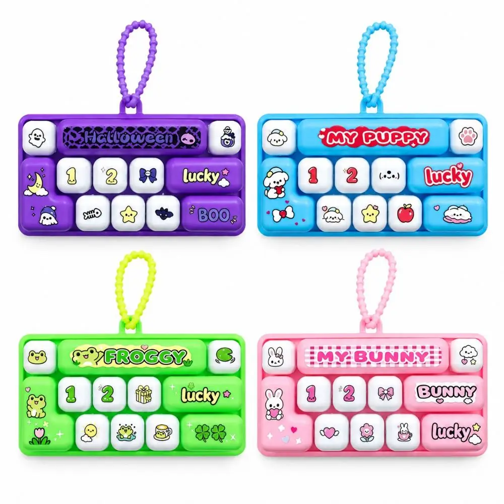 Cartoon 12 Keys Keyboard Keychain Animals Pressable Keys Keyboard Clicker Keychain Clicker Sound Relaxed