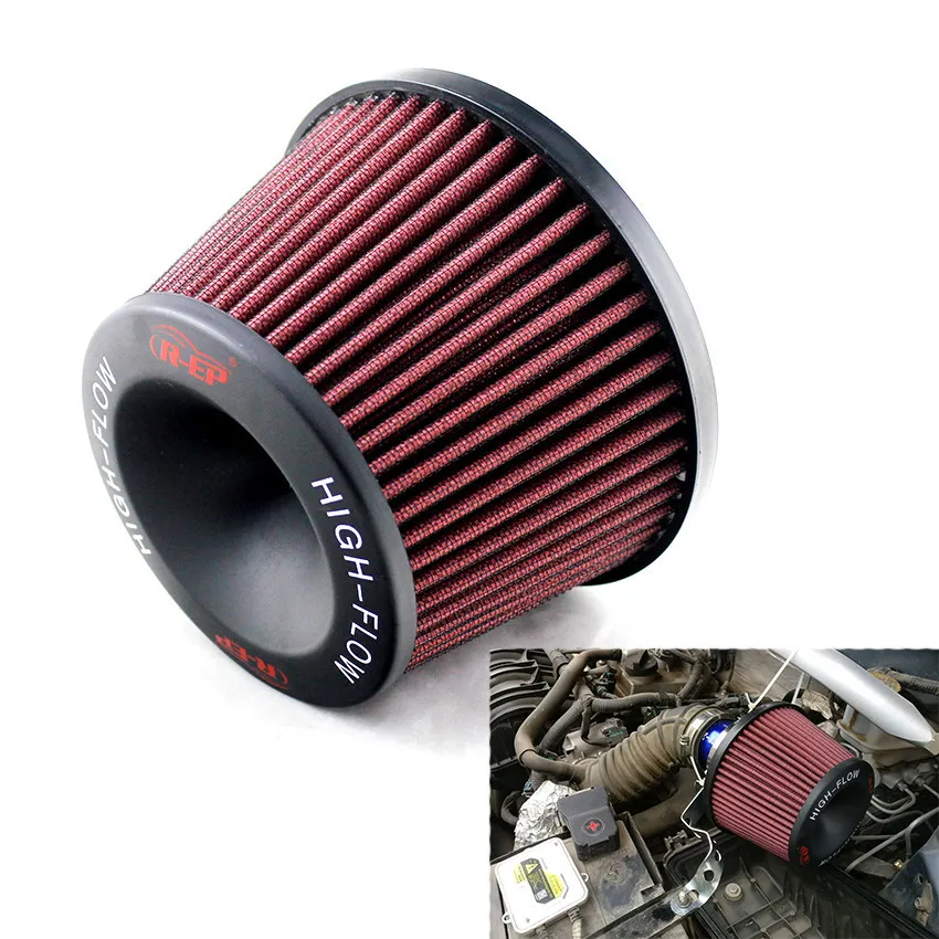 76mm Cone Conical Air filter Cold Intake Filters Sport Racing Car Systems Admission Box Kit Cover 2.5-3inch Automobile Filter