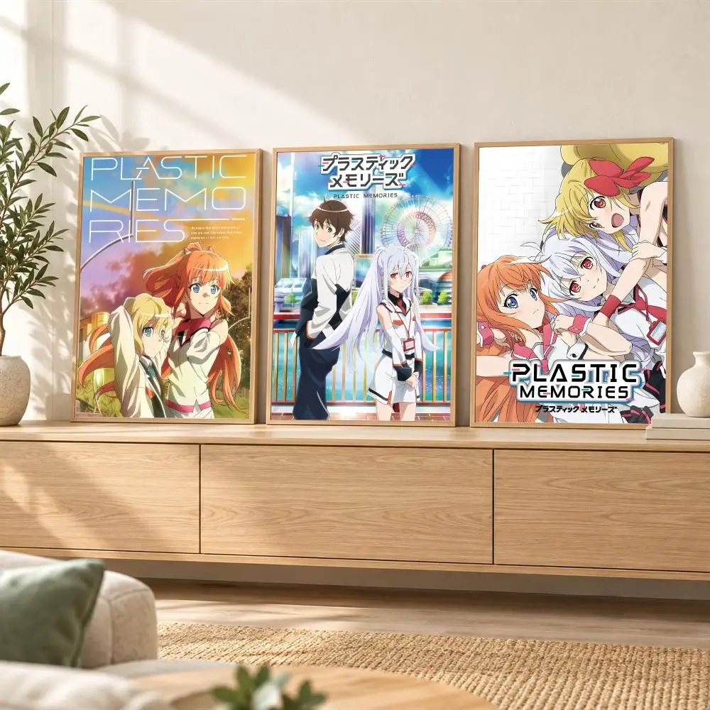 Anime P-PLASTIC MEMORIES Poster Wall Stickers Self Adhesive Art Mural HD Print Decals for Bedroom Living Room Home Decor Gift