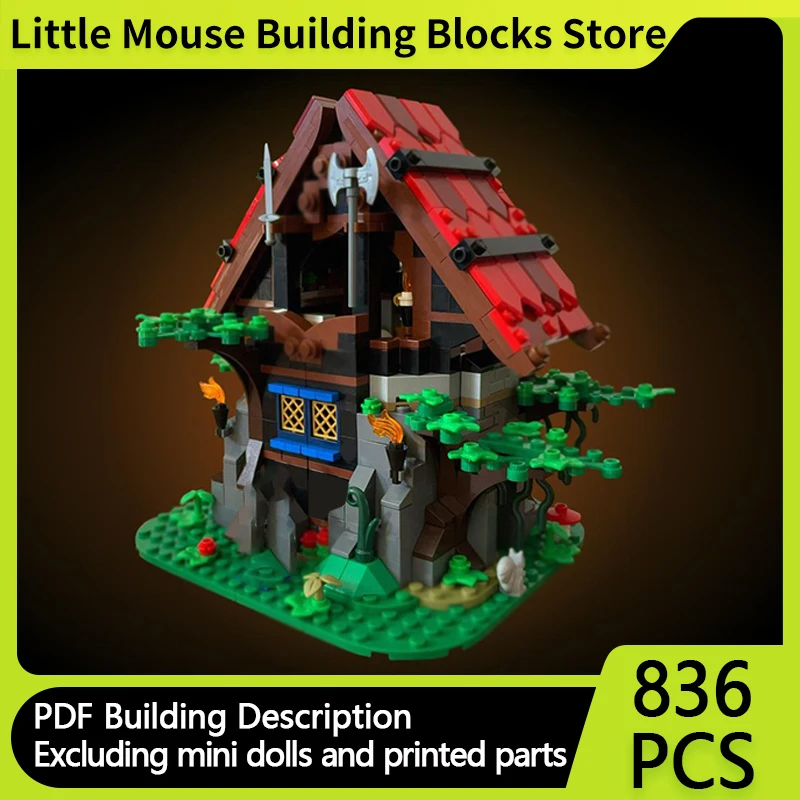

Medieval Castle Model MOC Building Bricks Magical Cottage Modular Technology Gifts Holiday Assemble Children Toys Suit