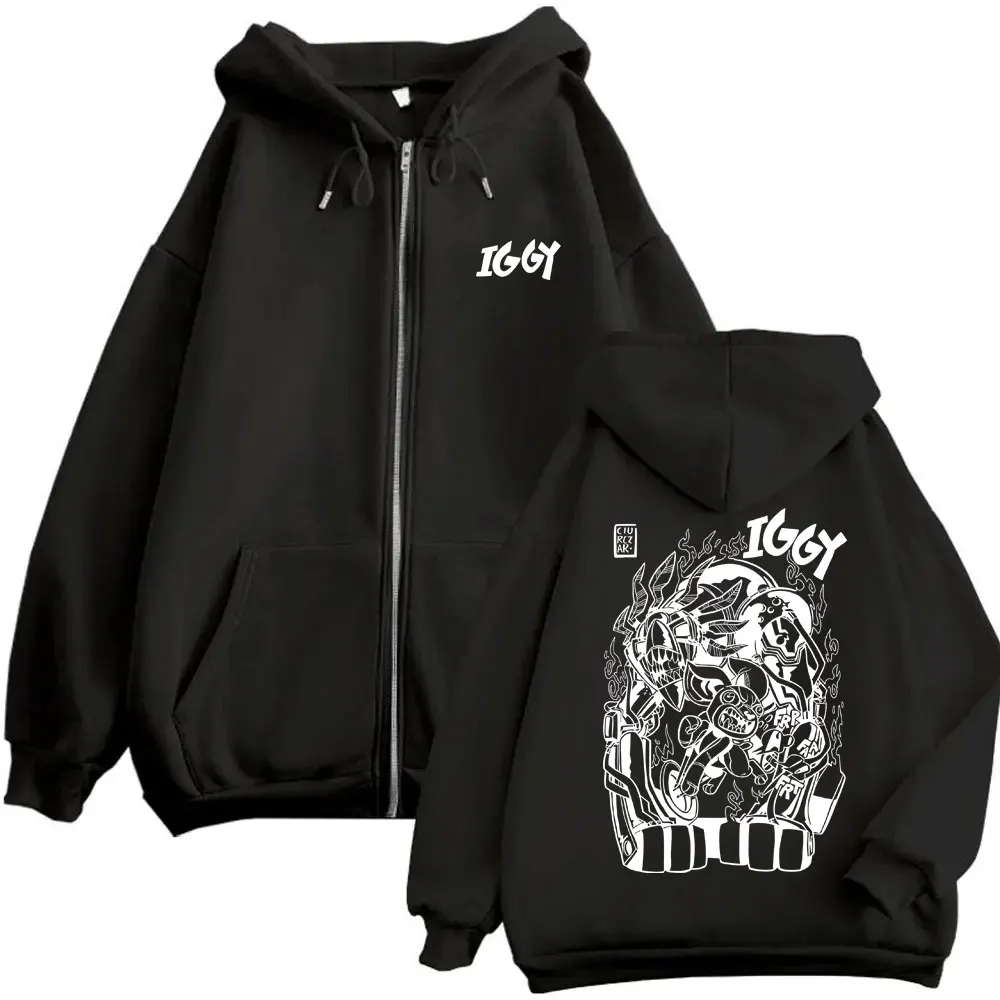 

Anime JoJo's Bizarre Adventure Golden Wind Iggy Graphic Zipper Hoodie Men Casual Oversized Zip Up Jacket Male Zip Up Sweatshirt