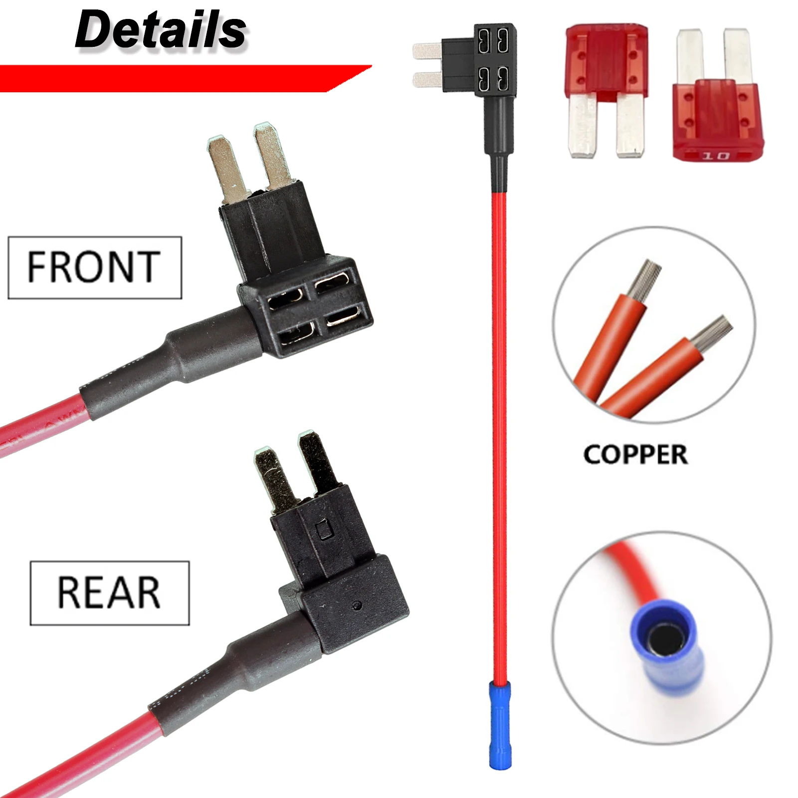 APKTNKA 5 uds agregar circuito adaptador de coche Micro 2 soporte de cuchilla APT ATR grifo Micro portafusibles accesorios divisores de fusibles de