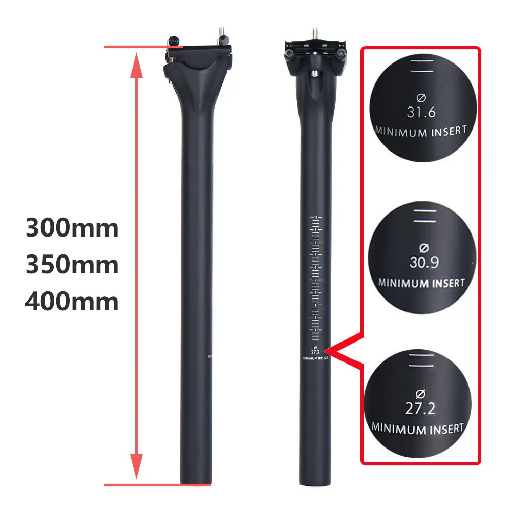 MTB Carbon Fiber Seat Post 27.2/30.9/31.6mm Mountain/Road Bike Seatpost UD Matte Bicycle Parts