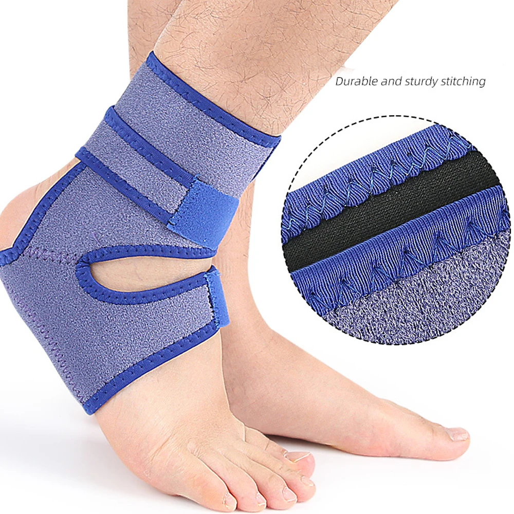 1PCS Ankle Compression Sleeve with Silicone Heel Pad - Ankle Brace for Sprains, Foot Fatigue, Post Surgery