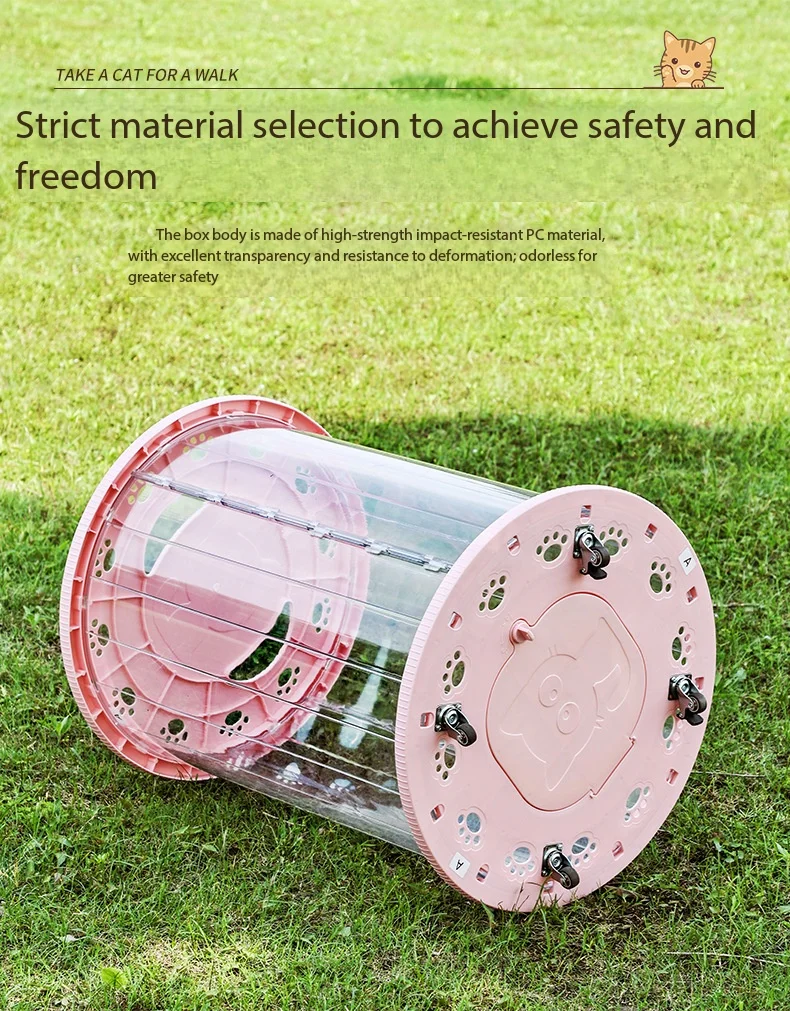 Fully Enclosed Quiet Cat Treadmill Roller - Portable Outdoor Cat Toy Pet Training Fitness Equipment