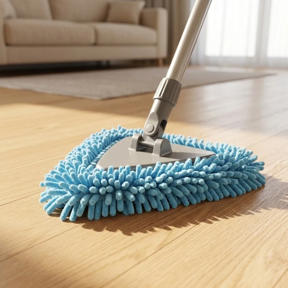 Rotating Mop Triangle Replacement Cloth Microfiber Composition Compatible with Adjustable Swivel Mop Frame Systems