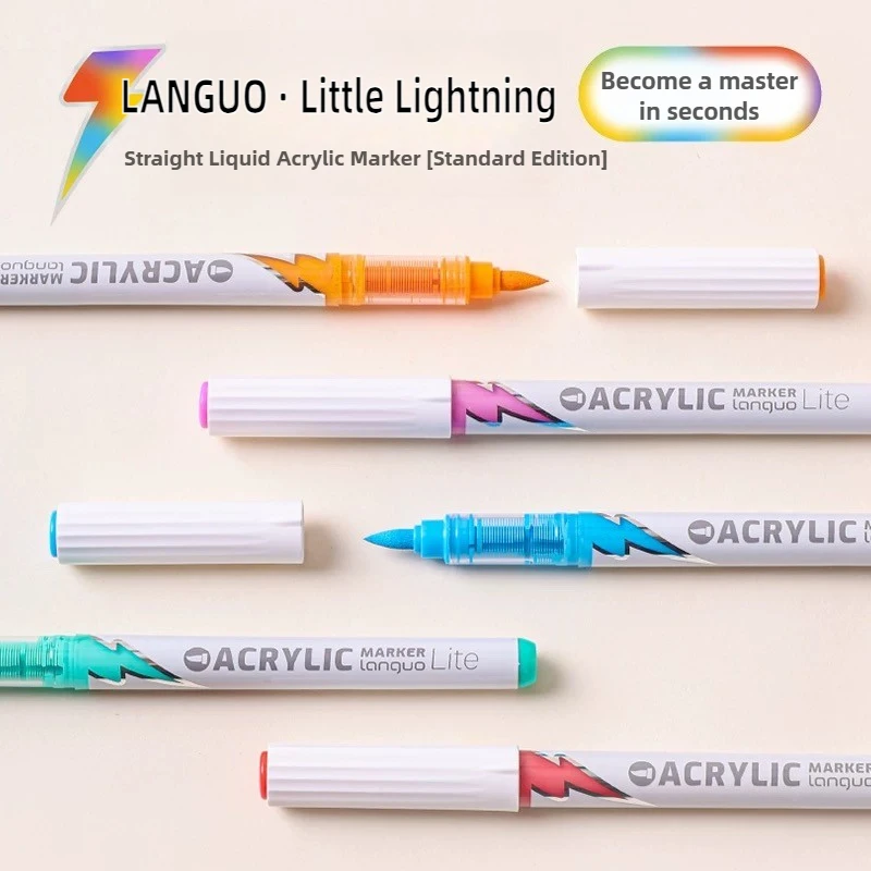 

LANGUO 60/24 цвета, набор жидких акриловых маркеров с молниями, мягкий наконечник, умные чернила, управление, художественные канцелярские принадлежности, школьные и офисные принадлежности