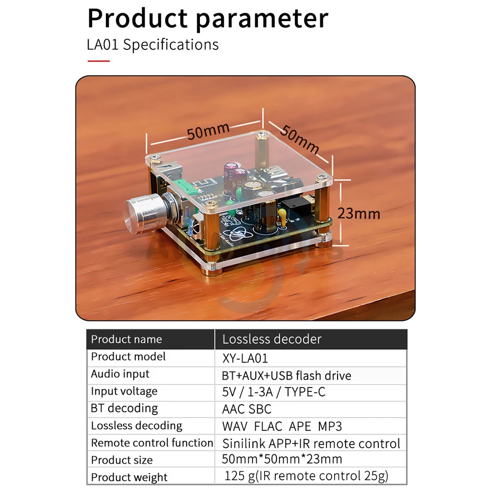 LA01 bezstratna gorączka HIFI 5.2 Bluetooth U płyta dekodująca dysk odtwarzacz odbiornik audio stara płyta wzmacniacza audio interfejs typu C