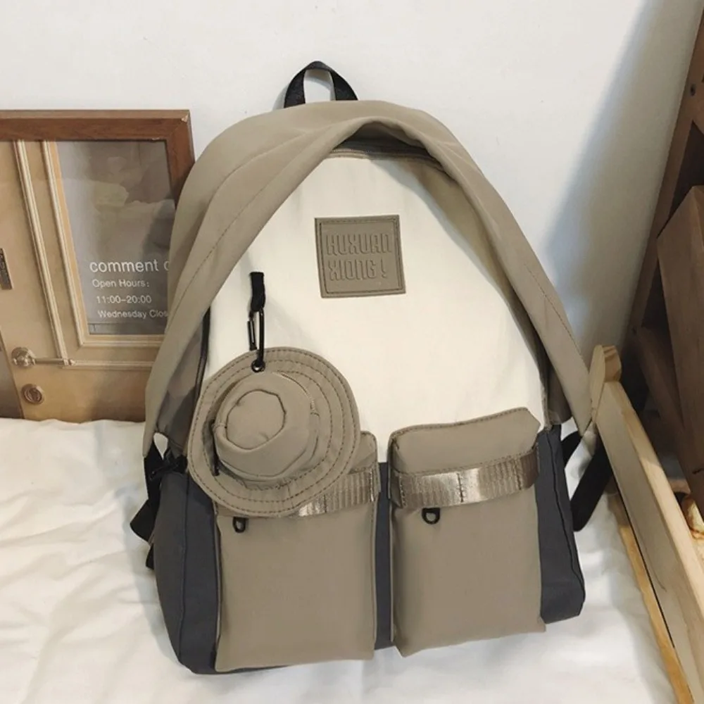 

Decorative Hat Pendant Backpacks Large Capacity Multi-color Travel Bags Durable Nylon Student Backpacks College Students