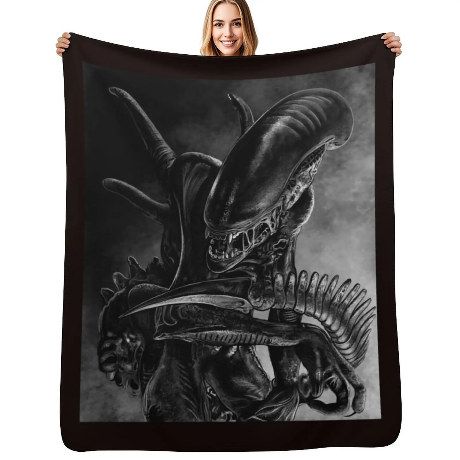 Xenomorph Throw Blanket Blankets Sofas Of Decoration Flannel Furrys Picnic Designers heavy to sleep Blankets