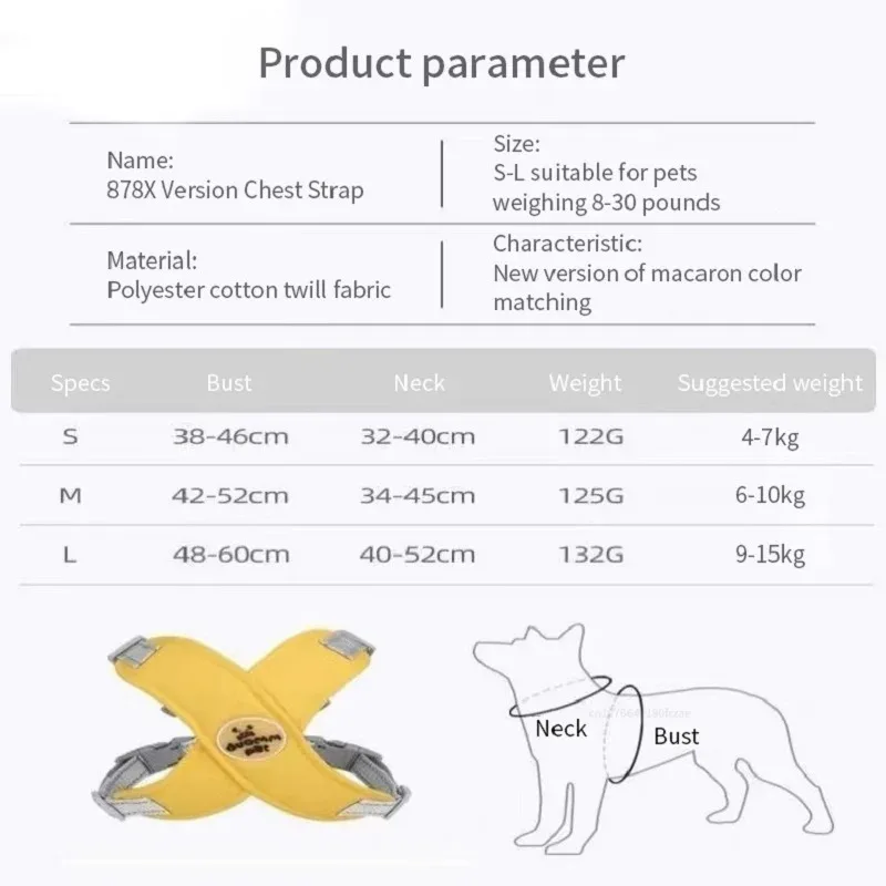 X-förmiges Hundegeschirr-Set für kleine bis mittelgroße Hunde, Geschirr mit Leine, reflektierende Brustgurte für Welpen und Katzen, atmungsaktives Netzgeschirr – Detail 1