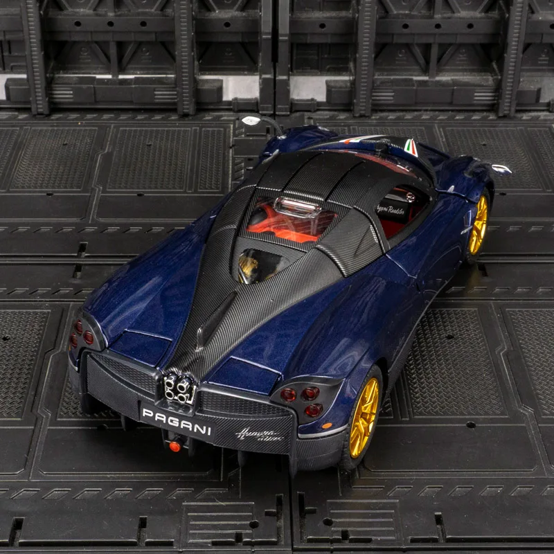 Colección de accesorios para coche modelo de coche de carreras de aleación Pagani 1:24, puertas y capó de motor, maletero se puede abrir
