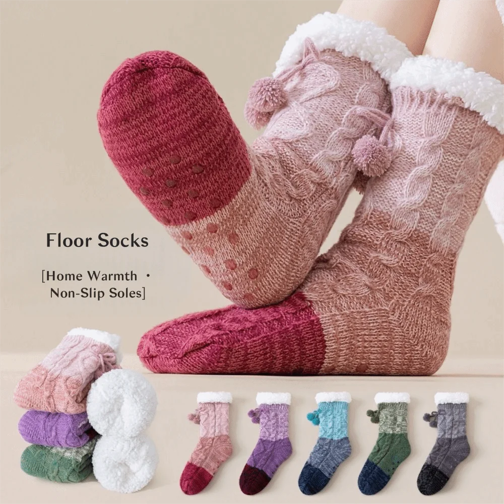 

Новые утолщенные термоноски, противоскользящие силиконовые нескользящие носки, напольные носки, зимние