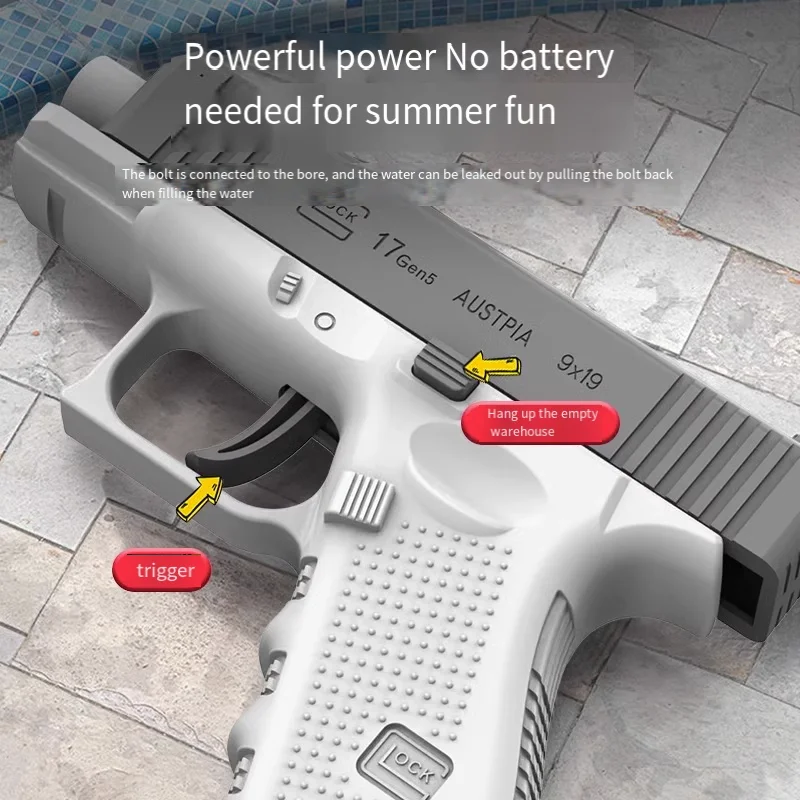 Summer Water Gun Non Electric Pistol High-Pressure Full Automatic Shooting Water Beach Toy Gun for Kid Children Boys Girls Adult