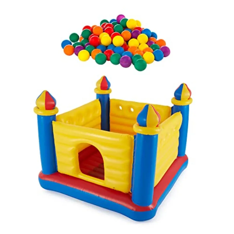 

Intex Inflatable Jump O Lene Ball Pit Outdoor Castle Bouncer with 100 Play Balls for and Teens - Perfect Indoor or Outdoor Play
