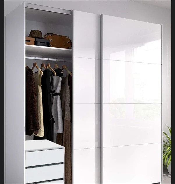 China Factory Price Good Supplier Bedroom Set Luxury Hotel Furniture White Sliding Wardrobe For Sale