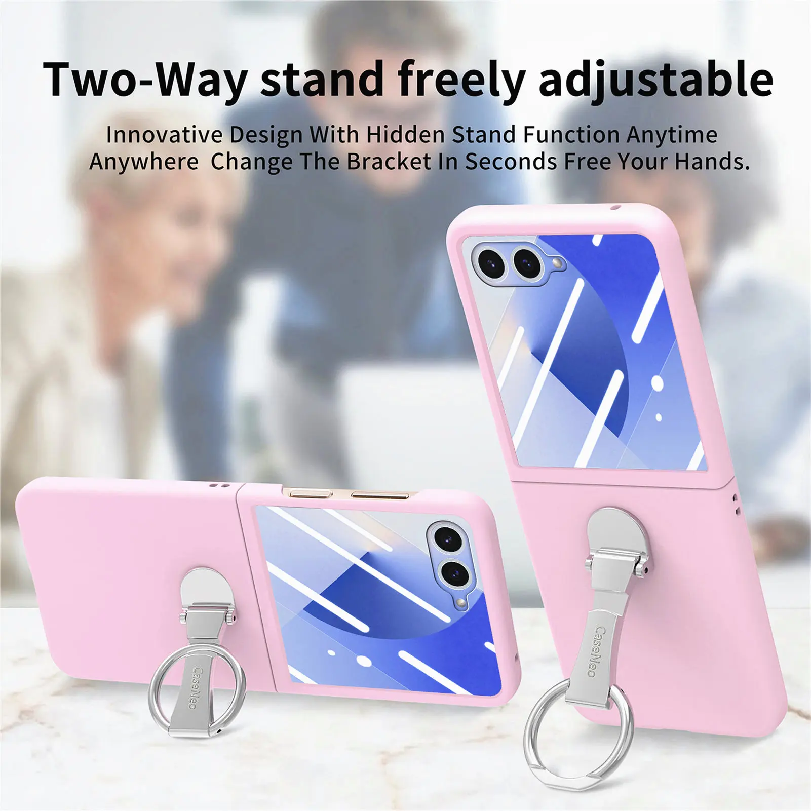 Multi-Functional Stand Skin Feel Case for Samsung Galaxy Flip 8 7 FE 6 5 Shockproof Tempered Glass Screen Protector Slim Cover