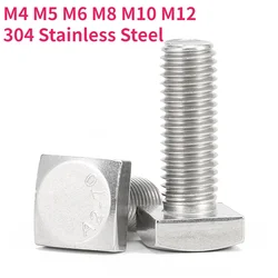 M4 M5 M6 M8 M10 M12 304 Stainless Steel Square Head Screws Bolts GB35