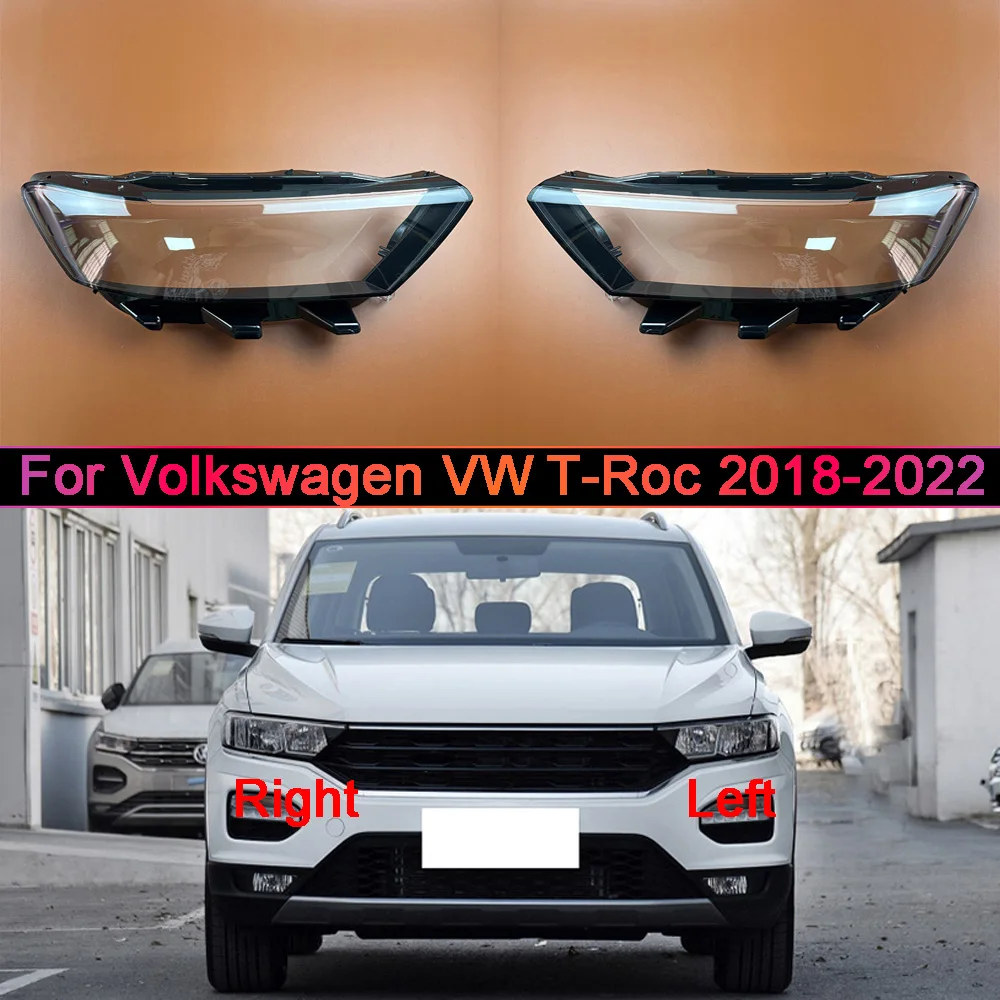 Transparent Headlamp Shell For Volkswagen VW T-Roc 2018-2022 Lampmask Lamp Shade Headlight Cover Replace The Original Lampshade