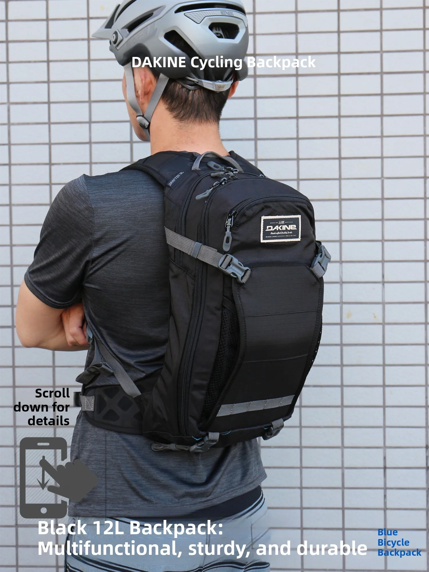 حقيبة ظهر داكيين نوماد للترطيب، حقيبة تنفسية لركوب الدراجات الجبلية والهبوط، حقيبة كتف مزدوجة مع حقيبة ماء، معدات ركوب الدراجات