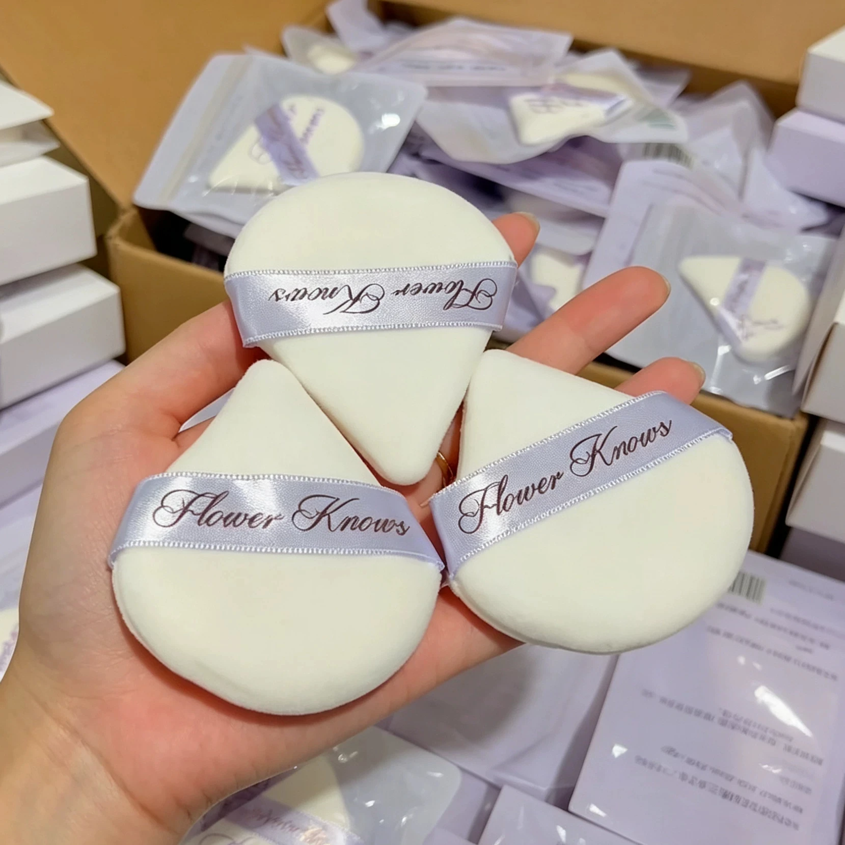 Flower Know Mini Finger Powder Puff 2 Piece/Pack Makeup Powder Puff Loose Super Soft
