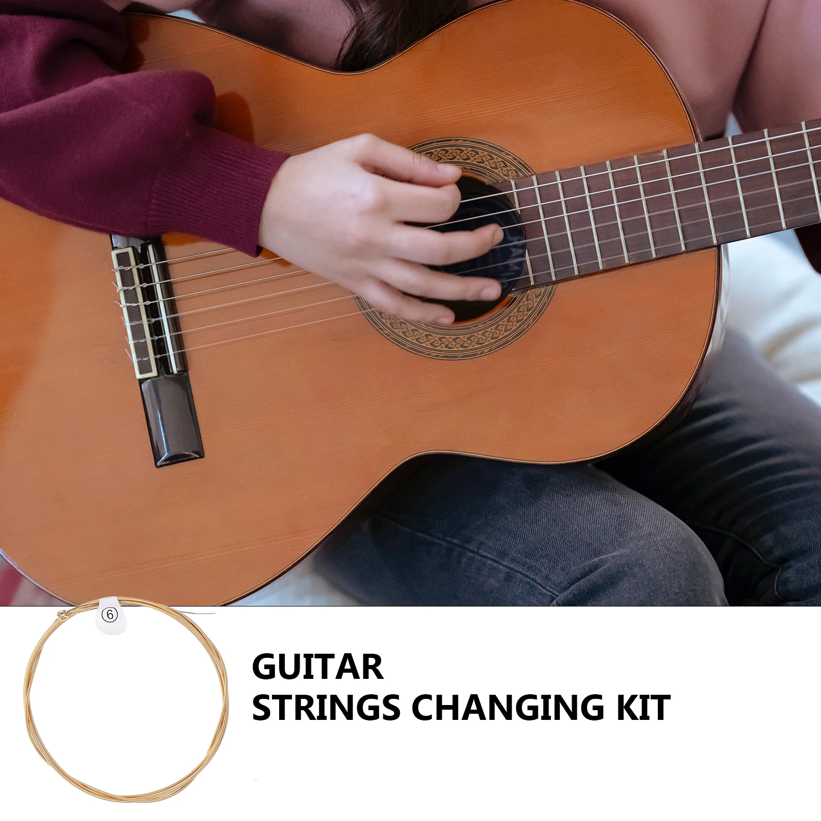

1 Set Acoustic Guitar String Kit Phosphor Bronze Durable Replacement Strings Complete Configuration Easy To Use Guitar Repair