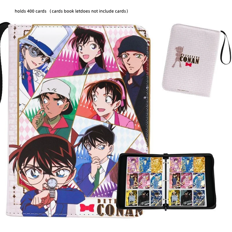 

Detective Conan Card Binder Book Collection Cards Holder Anime Card Album with 50 Inner Pages Zipper Hold Up To 400 Cards Gift