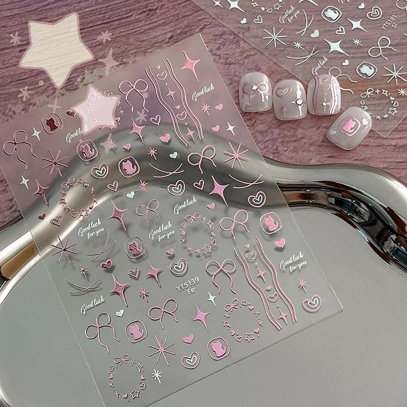 1 foglio di fiocchi adesivi per unghie carino dolce cuore cane autoadesivo decalcomanie per unghie manicure fai da te per donne ragazze arte