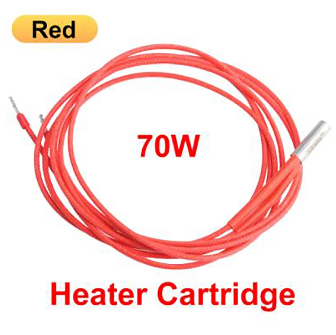 Cartucho de aquecedor para impressora 3d, 6x20mm, com 100cm de cabo, para v6 hotend vulcão mk8 mk9 cr-10 ender 3, 24v 70w