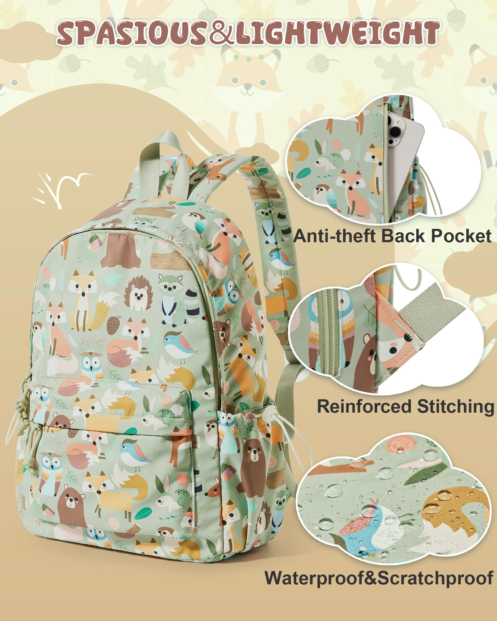 Backpack for Boys Girls, Lightweight Preschool Backpack, Waterproof Toddler Daycare School Bag, Elementary Kindergarten Bookbag