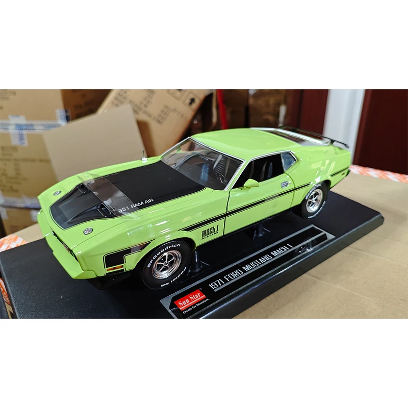 Diecast 1:18 Scale Ford Bronco Mach 1 1971 Muscle Car Simulation Model Toys Adult Fans Gifts Souvenirs Collection Gift Decration