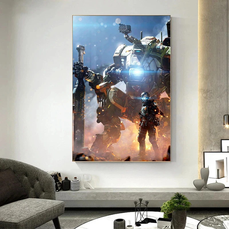 Titanfall Game Poster Canvas Art Print Home Decoration Wall Art Gaming Pictures Home Boys Game Room Decor Aesthetic Room Decor