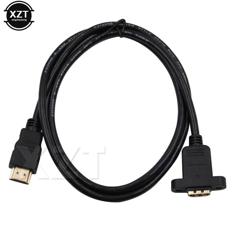 30cm Plated HDMI-Compatible Extension Cable Male to Female With Screw Panel Mount V1.4 For 1080P PSP HDTV 0.3M/0.6M/1.0M/1.5M